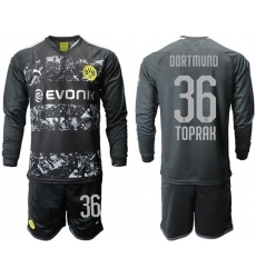 Dortmund #36 Toprak Away Long Sleeves Soccer Club Jersey