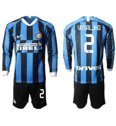 Inter Milan #2 Vrsaljko Home Long Sleeves Soccer Club Jersey