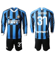 Inter Milan #37 Skriniar Home Long Sleeves Soccer Club Jersey