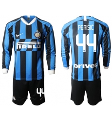 Inter Milan #44 Perisic Home Long Sleeves Soccer Club Jersey