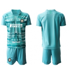Inter Milan Blank Light Blue Goalkeeper Soccer Club Jersey