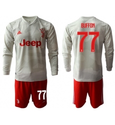 Juventus #77 Buffon Away Long Sleeves Soccer Club Jersey