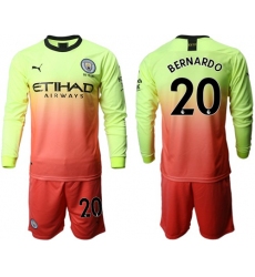 Manchester City #20 Bernardo Third Long Sleeves Soccer Club Jersey