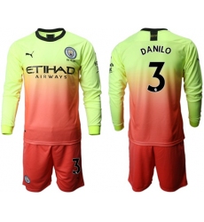Manchester City #3 Danilo Third Long Sleeves Soccer Club Jersey