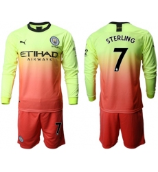 Manchester City #7 Sterling Third Long Sleeves Soccer Club Jersey