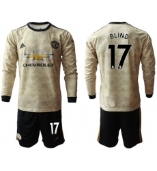 Manchester United #17 Blind Away Long Sleeves Soccer Club Jersey