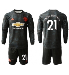 Manchester United #21 Ander Herrera Third Long Sleeves Soccer Club Jersey