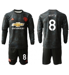 Manchester United #8 Mata Third Long Sleeves Soccer Club Jersey