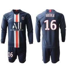 Paris Saint-Germain #16 Areola Home Long Sleeves Soccer Club Jersey
