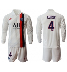 Paris Saint-Germain #4 Kehrer Away Long Sleeves Soccer Club Jersey