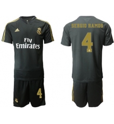 Real Madrid #4 Sergio Ramos Black Training Soccer Club Jersey