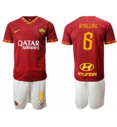 Roma #6 Smalling Red Home Soccer Club Jersey