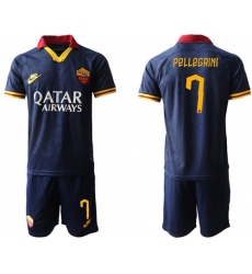Roma #7 Pellegrini Third Soccer Club Jersey