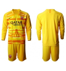 Roma Blank Yellow Goalkeeper Long Sleeves Soccer Club Jersey