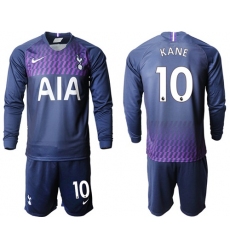 Tottenham Hotspur #10 Kane Away Long Sleeves Soccer Club Jersey