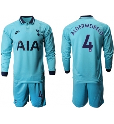 Tottenham Hotspur #4 Alderweireld Third Long Sleeves Soccer Club Jersey
