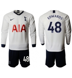 Tottenham Hotspur #48 Edwards Home Long Sleeves Soccer Club Jersey