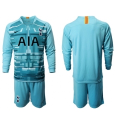 Tottenham Hotspur Blank Light Blue Goalkeeper Long Sleeves Soccer Club Jersey