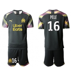 Marseille #16 Pele Black Goalkeeper Soccer Club Jersey