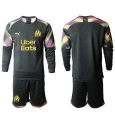 Marseille Blank Black Goalkeeper Long Sleeves Soccer Club Jersey