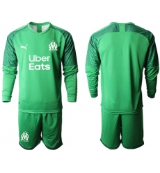 Marseille Blank Green Goalkeeper Long Sleeves Soccer Club Jersey