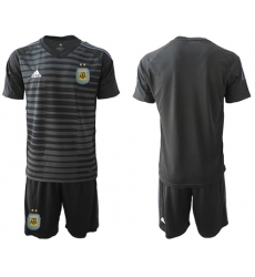 Argentina Blank Black Goalkeeper Soccer Country Jersey1