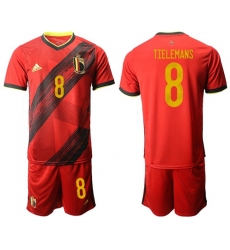 Belgium #8 Tielemans Red Home Soccer Country Jersey