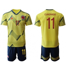 Colombia #11 Cuadrado Home Soccer Country Jersey