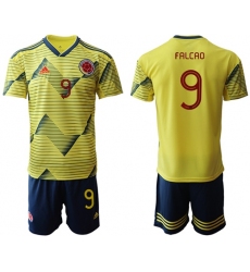 Colombia #9 Falcao Home Soccer Country Jersey