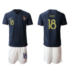 France #18 Fekir Home Soccer Country Jersey