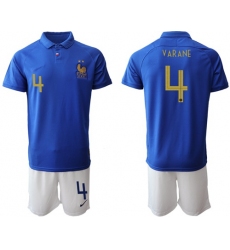 France #4 Varane 100th Anniversary Edition Soccer Country Jersey