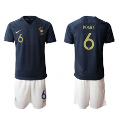 France #6 Pogba Home Soccer Country Jersey