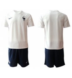 Men's France Custom Euro 2021 White Soccer Jersey and Shorts