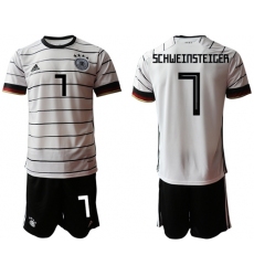 Germany #7 Schweinsteiger White Home Soccer Country Jersey