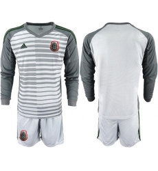 Mexico Blank Grey Long Sleeves Goalkeeper Soccer Country Jersey