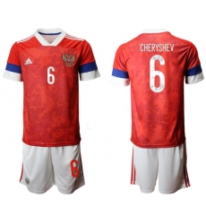 Russia #6 Cheryshev Home Soccer Country Jersey