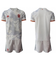 Men's Spain Custom Euro 2021 White Soccer Jersey and Shorts