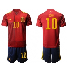 Spain #10 Isco Home Soccer Country Jersey