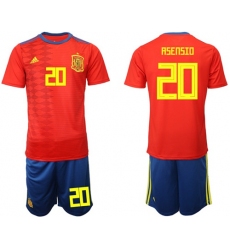 Spain #20 Asensio Home Soccer Country Jersey1