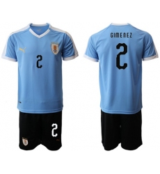 Uruguay #2 Gimenez Home Soccer Country Jersey