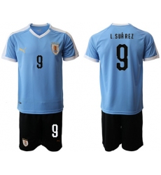 Uruguay #9 L.Suarez Home Soccer Country Jersey