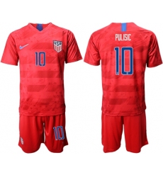 USA #10 Pulisic Away Soccer Country Jersey
