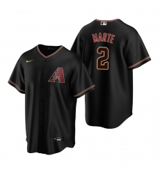 Men's Nike Arizona Diamondbacks #2 Starling Marte Black Alternate Stitched Baseball Jersey