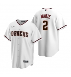 Men's Nike Arizona Diamondbacks #2 Starling Marte White Home Stitched Baseball Jersey