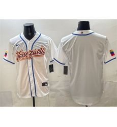 Men's Venezuela Baseball Blank White 2026 World Baseball Classic Home Stadium Stitched Jersey
