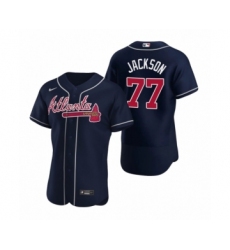 Men's Atlanta Braves #77 Luke Jackson Nike Navy Authentic 2020 Alternate Jersey