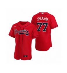 Men's Atlanta Braves #77 Luke Jackson Nike Red Authentic 2020 Alternate Jersey