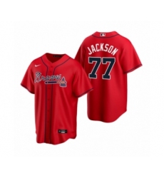 Women Atlanta Braves #77 Luke Jackson Nike Red 2020 Replica Alternate Jersey