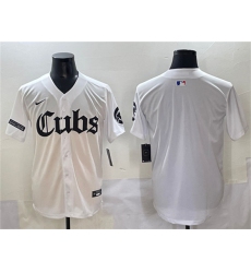 Men's Chicago Cubs Blank White 'Gothic North Side Edition' Vapor Premier Limited Stitched Baseball Jersey