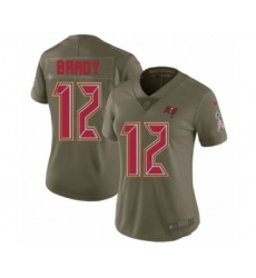 Women's Tampa Bay Buccaneers #12 Tom Brady Limited Olive 2017 Salute to Service Football Jersey